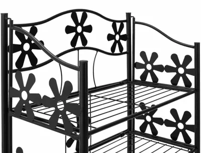 Image de Étagère métallique noire, 60 x 30 x 50 cm, 2 niveaux, intérieur/extérieur