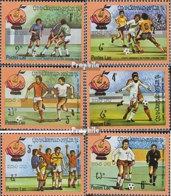 Produktbild von Briefmarken Laos 1982 Mi 547-552 (kompl.Ausg.) postfrisch Fussballweltmeisterschaft