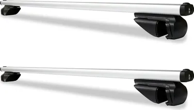 Obrázok produktu pre SWANEW Nosič zábradlia Strešný nosič Univerzálny L124 Nastaviteľný strešný nosič batožiny Uzamykateľná základňa Kompatibilný 150 kg Hliník