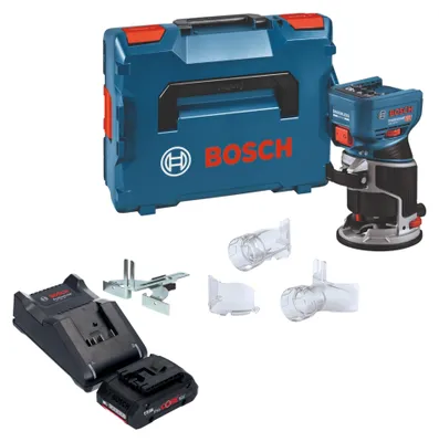 Produktbild von Bosch GKF 18V-8 Professional Akku Kantenfräse 18 V 8,0 mm Brushless + 1x ProCORE Akku 4,0 Ah + Ladegerät + L-Boxx