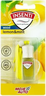 Produktbild von Fester Auto Lufterfrischer zum Hängen mit Zitronen-Minze Duft Insenti Wood 8ml