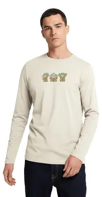 Produktbild von Star Wars: Mandalorian Grogu Posen Premium Langarmshirt Herren, XL, Naturweiß