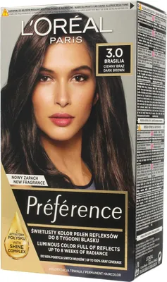 A box of L'Oreal Preference hair dye with a model on the front.