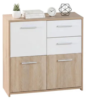 Produktbild von Piglio - Anrichte, 77x30x77h cm Weiß, 2 Schubladen