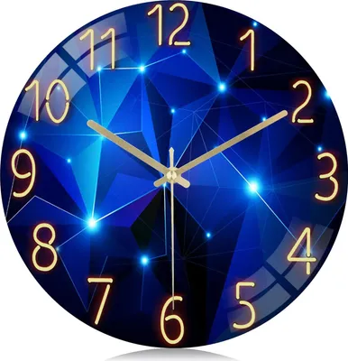 Produktbild von Stille Nicht-Tickende Glaskunst-Wanduhr 30,5 cm - Moderne Dekoration für Wohnzimmer, Küche und Schlafzimmer