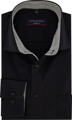 Produktbild von Casa Moda Modern Fit Hemd schwarz einfarbig