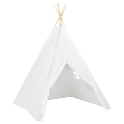 Produktbild von "SALE 2026"Kinderzelte - Weiß Kinder Tipi-Zelt mit Tasche Pfirsichhaut Weiß 120x120x150cm Stabli Möbel2981710