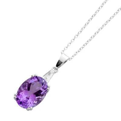 Produktbild von Topas Kette Sterling Silber 925 lila Amethyst Natur Edelsteine 42