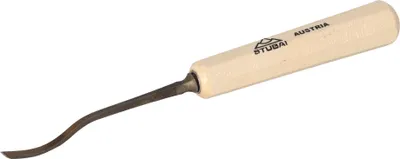 Produktbild von STUBAI Stemmeisen Stechbeitel Serie 52 - Form 22 | Gekröpftes, linksschräges Balleisen 4 mm, mit Holzgriff, für glatte Flächen, zum Vorstechen, Kerb- & Reliefschnitzarbeiten, Holzbearbeitung