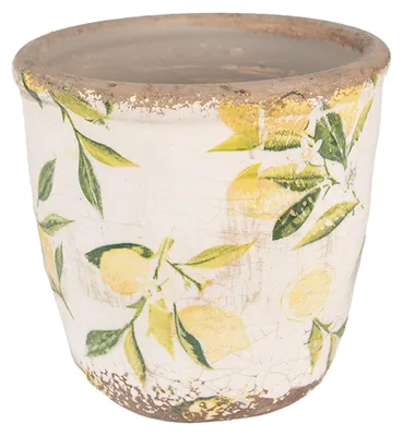 Produktbild von Clayre & Eef Blumentopf Ø 11x10 cm Gelb Keramik Zitrone