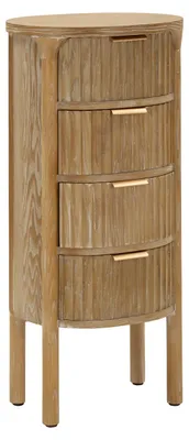 Productafbeelding van Göteborg Kommode, 38x33,5x82 cm - Kast met 3 lades, gemaakt van hout en metaal - Moderne opberger voor kleine ruimtes