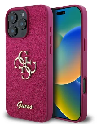 Produktbild von GUESS Handyhülle für Apple iPhone 16 Pro, Guess Hardcase Glitter Script Big 4G, Rosa