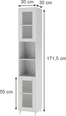 Zdjęcie produktu dla Szafka łazienkowa Vicco Malte Biały 30 x 171.5 cm, Model 54265