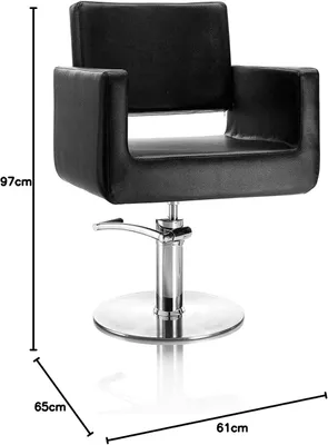 Imagen del producto de Silla de peluquería - Silla para peluquería, silla de salón, silla de barbero, silla de belleza - Redonda, negra - Bomba hidráulica elevadora