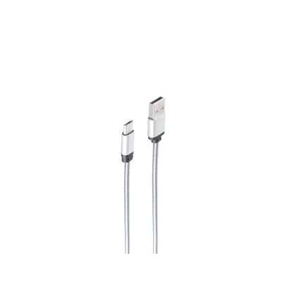 Obrázok produktu pre shiverpeaks BS14-11020, 1,2 m, USB A, Micro-USB B, USB 2.0, Strieborná