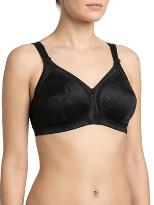 Produktbild von Triumph Doreen + Baumwolle 01, Weicher Becher, Schwarz, Wirefree, Muster, Weiblich, Klettverschluss