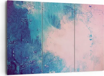 Produktbild von Bild auf Leinwand - Leinwandbild - 3 Teile - Abstraktion Rosa Blau - 165x110cm - Wand Bild - Wanddeko - Wandbilder - Leinwanddruck - Bilder - Wanddekoration - Leinwand bilder - CE165x110-4856