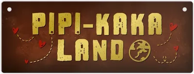 Produktbild von Toiletten Metallschild mit Klo Motiv und Spruch: Pipi-Kaka-Land Schild Türschild