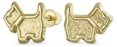 Produktbild von Miniatur-Pfotenabdruck-Ohrstecker aus Gelbgold für Tierliebhaber