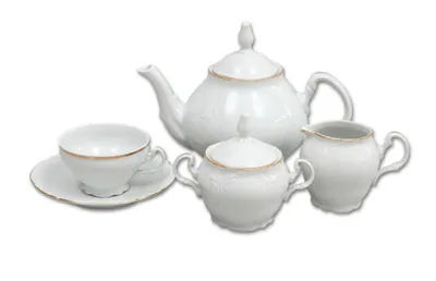 Obrázok produktu pre Thun 1794 Bernadotte, čajová súprava, zlatý pruh, biela, Thun