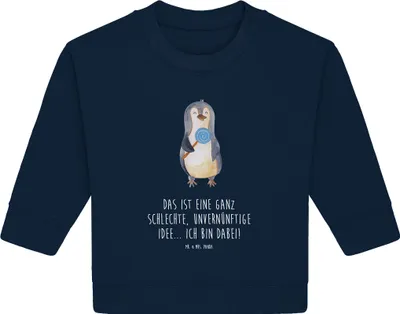 Produktbild von Mr. & Mrs. Panda Organic Baby Pullover Pinguin Lolli 24. - 36. Monat - French Navy - Geschenk, Spruch, Süßigkeiten, Bullover, Rebell, Unvernünftig