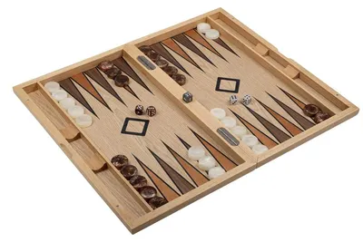 Produktbild von Backgammon Sifnos groß mit Magnetverschluss und Olivenholzintarsien