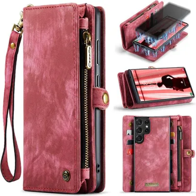 Produktbild von Samsung Galaxy S23 Ultra Hülle - CaseMe 008 2-in-1 Klapphülle & Back Cover mit Brieftasche - Rosa