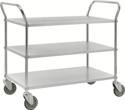 Produktbild von Kongamek Etagenwagen mit 3 Böden 900x440mm verzinkt mit Bremse