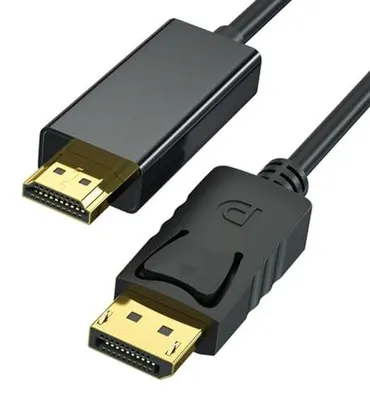 Produktbild von DisplayPort auf HDMI Kabel 1,8 m, 4K DP zu HDMI Kabeladapter, Unidirektionales DP 1.2 zu HDMI 1.4 Kabel, Kompatibel mit PC, TV, Monitor, Projektor, Laptop, Dell, HP und Mehr