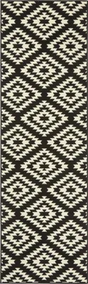 Zdjęcie produktu dla Chodnik 80x350cm na korytarz-przedpokój nowoczesny kremowo czarny