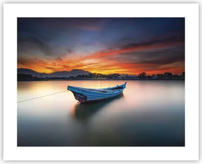 Produktbild von Poster - Poster ohne Rahmen - Westen Sonne Boot - 50x40 cm - Wand Bild - Wanddeko - Wandbilder - Kunstposter - Wandposter - Bilder - Kunstdruck - Wanddekoration - Wandbild - P2XAA50x40-4791