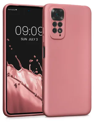 Produktbild von kwmobile Handyhülle für Xiaomi Redmi Note 11 / Note 11S Hülle - weiche Silikon Case metallisch schimmernd - Schutzhülle Cover - Metallic Rosegold