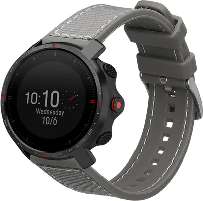 Produktbild von kwmobile Armband kompatibel mit Polar Grit X / X Pro / Vantage M / M2 Band - Aus Nylon und Silikon - Fitnesstracker Sportarmband Grau - Innenmaße 14 -