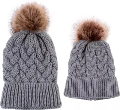 Obrázek produktu pro Čepice Máma a dítě - Šedá | Stylový set KP21554