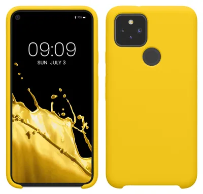 Produktbild von kwmobile Handyhülle für Google Pixel 5 Hülle - Case Silikon - Kabelloses Laden - Schutzhülle Cover in Strahlend Gelb