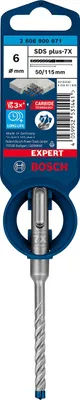 Obrázok produktu pre Bosch SDS plus-7X, Rotačné kladivo, 6 mm, 115 mm, Tehla, Betón, Tvrdý betón, Prírodný kameň, Pieskovec, Kameň, 5 cm, SDS Plus