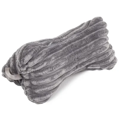 Zdjęcie produktu dla Poduszka do czytania H&F 37x17 cm | poduszka na szyję i poduszka na sofę, łóżko i w podróży | można prać, szary imitacja zamszu