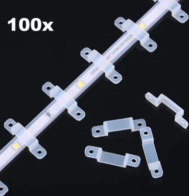 Produktbild von Trade-Shop 100x Kabelhalter Kabelbefestigung Klemmen Klammern Nagelschellen Wandclips für 10 bis 13mm Lichtschläuche Kabel Stromkabel