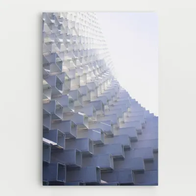 Produktbild von ARTHUB® Leinwandbild 80x120 cm, 3d White Square | Wohnzimmerdekoration, Hängende Bilder, Wanddekoration, Heimdekoration, Abstrakte, Geometrische