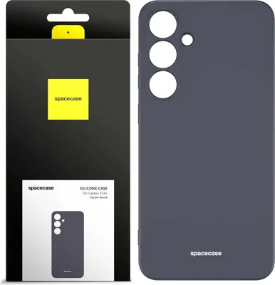 Image de Coque en silicone SPACECASE Coque en silicone pour Galaxy S24+ Noir