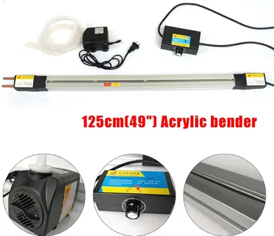 Obrázek produktu pro Ohýbačka plastů – zařízení pro ohýbání PVC/akrylu za tepla – pracovní délka 125 cm – šířka ohřevu 8 mm – 1500 W – 220 V, zástrčka EU – pro kanálová písmena – šedá barva
