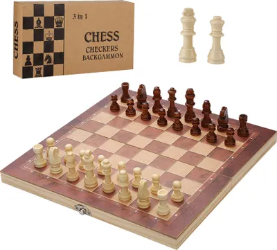 Produktbild von Wolketon 3-in-1-Schachspiel fuer Kinder und Erwachsene mit faltbarem Brett£š29*29cm£©