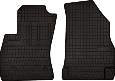 Produktbild von Gummifußmatten passend für Fiat Doblo II (2-Bett, Bj. 2009-2020) –  schwarz, passgenau, mit Befestigungen set 2 Stk. - Gummi-Automatten