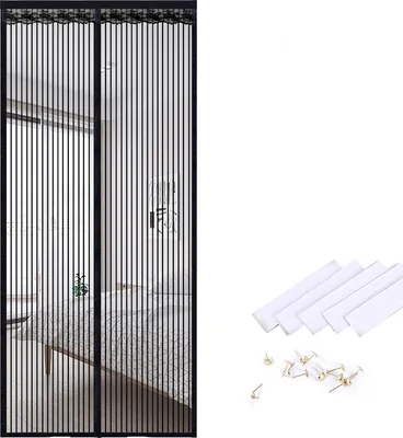 Obrázok produktu pre INF Magnetická sieťovina na dvere proti hmyzu, pruhovaný polyester, 95 cm x 200 cm