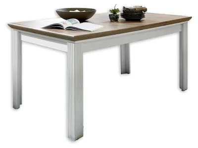 Produktbild von Esstisch JASMIN ausziehbar in heller Pinie, Artisan Eiche Optik - Ausziehbarer Tisch für Wohn- und Esszimmer im Landhausstil - 160-220 x 76 x 90 cm (B/H/T)