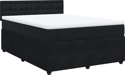 Productafbeelding van vidaXL Boxspringbed met matras, zwart, 140x200 cm, fluweel