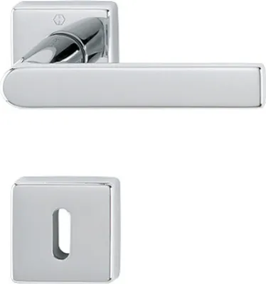 Produktbild von Hoppe Los Angeles Rosetten-Garnitur Eckig F49-R - verchromt-Resista®, M1642/843/843KVS, OB Ovalbart