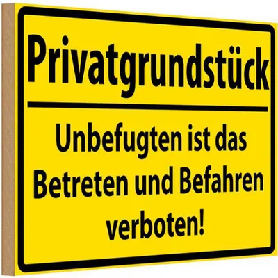Produktbild von vianmo Holzschild 12x18 cm Privatgrundstück Straßenschild