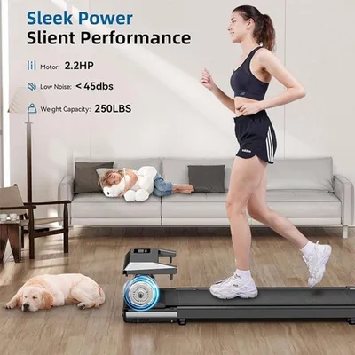 Immagine prodotto di Tapis roulant portatile da 80 cm - Tapis da passeggio 2 in 1 con motore da 2,2 cavalli - Silenzioso, ideale per l'ufficio
