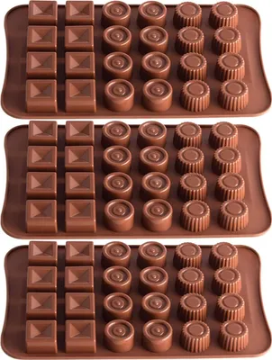 Produktbild von Pralinenform,Schokoladenform,Bonbons Backen form aus Silikon,Schokoladenform 3er Set Pralinen Flexible Backen Form Backen Schokoladenform aus Silikon Werkzeug Pralinen oder EIS Silikonform